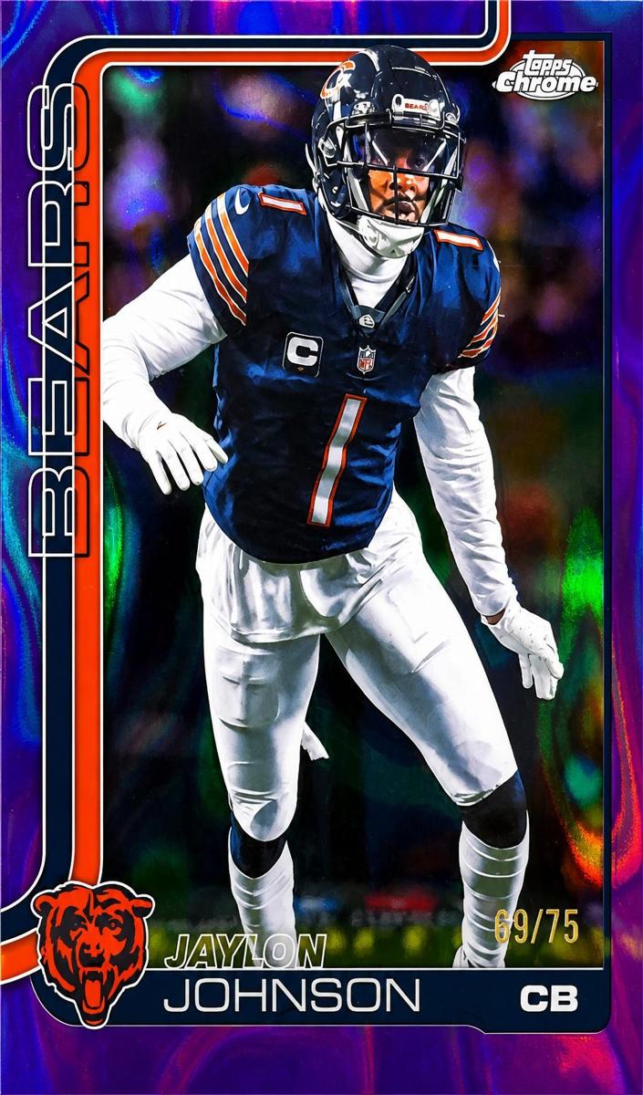 2025 Topps Chrome Football Purple Lava Refractor Jaylon Johnson #57