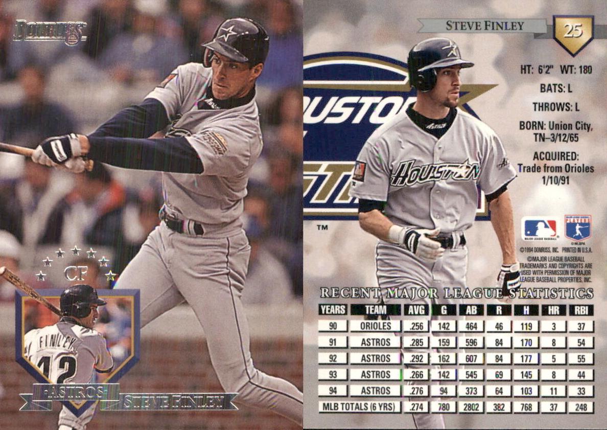 1995 Donruss Baseball Steve Finley #25