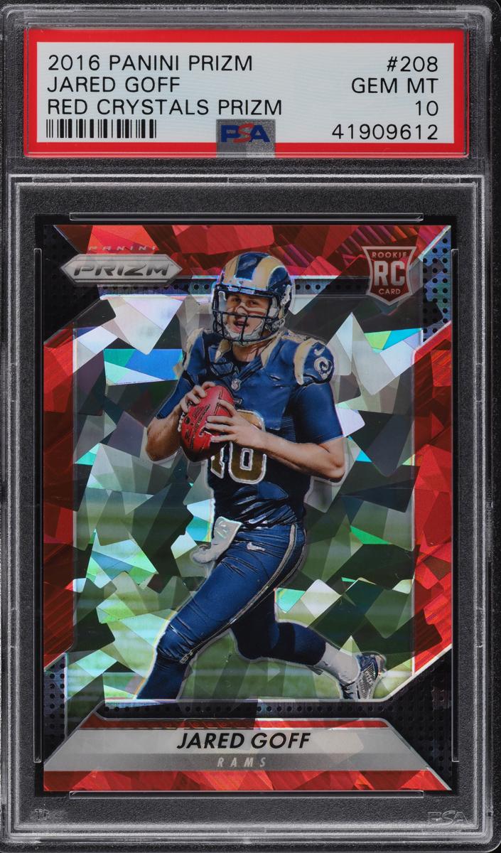 2016 Panini Prizm Football Red Crystals Prizm Jared Goff #208 PSA 9
