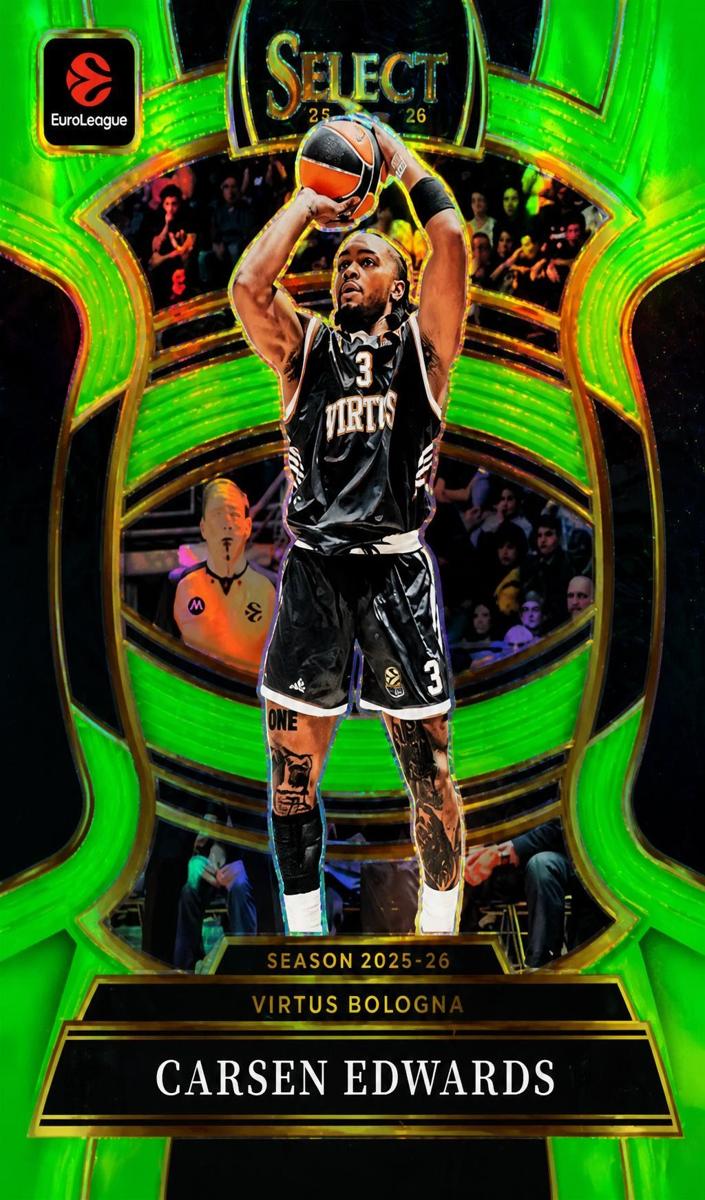 2025 Panini Select EuroLeague Basketball Neon Green Carsen Edwards #86
