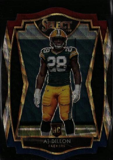 2020 Panini Select Football Red Die-Cut AJ Dillon #165