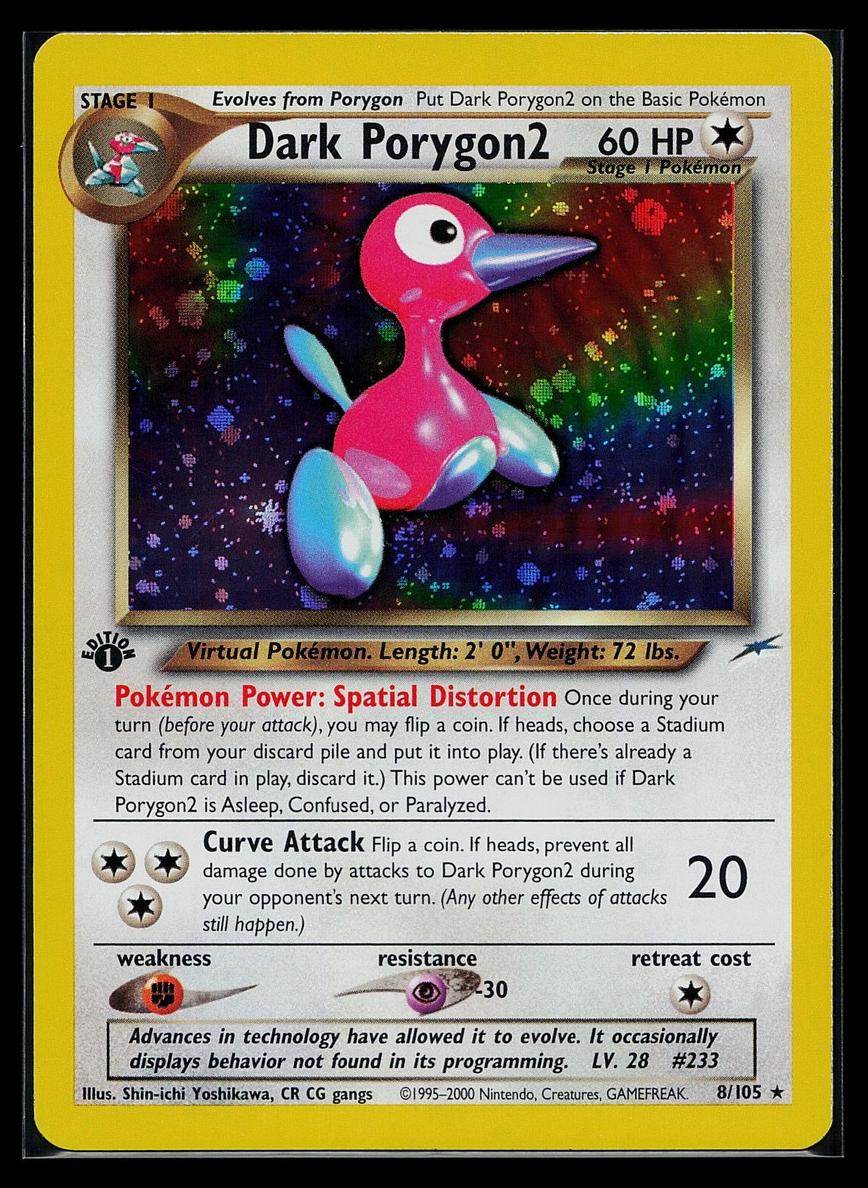 2002 Pokemon Neo Destiny 1st Edition Dark PORYGON2 #8 PSA 10