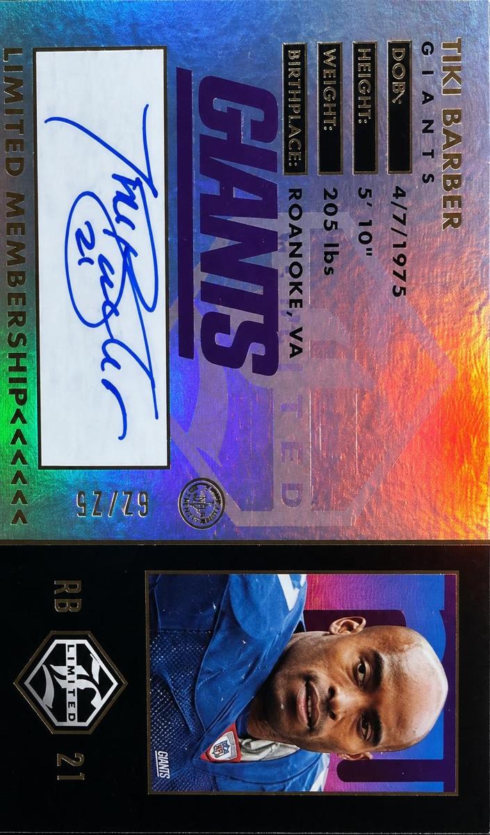 2023 Panini Limited Football Tiki Barber #MEM-TBA