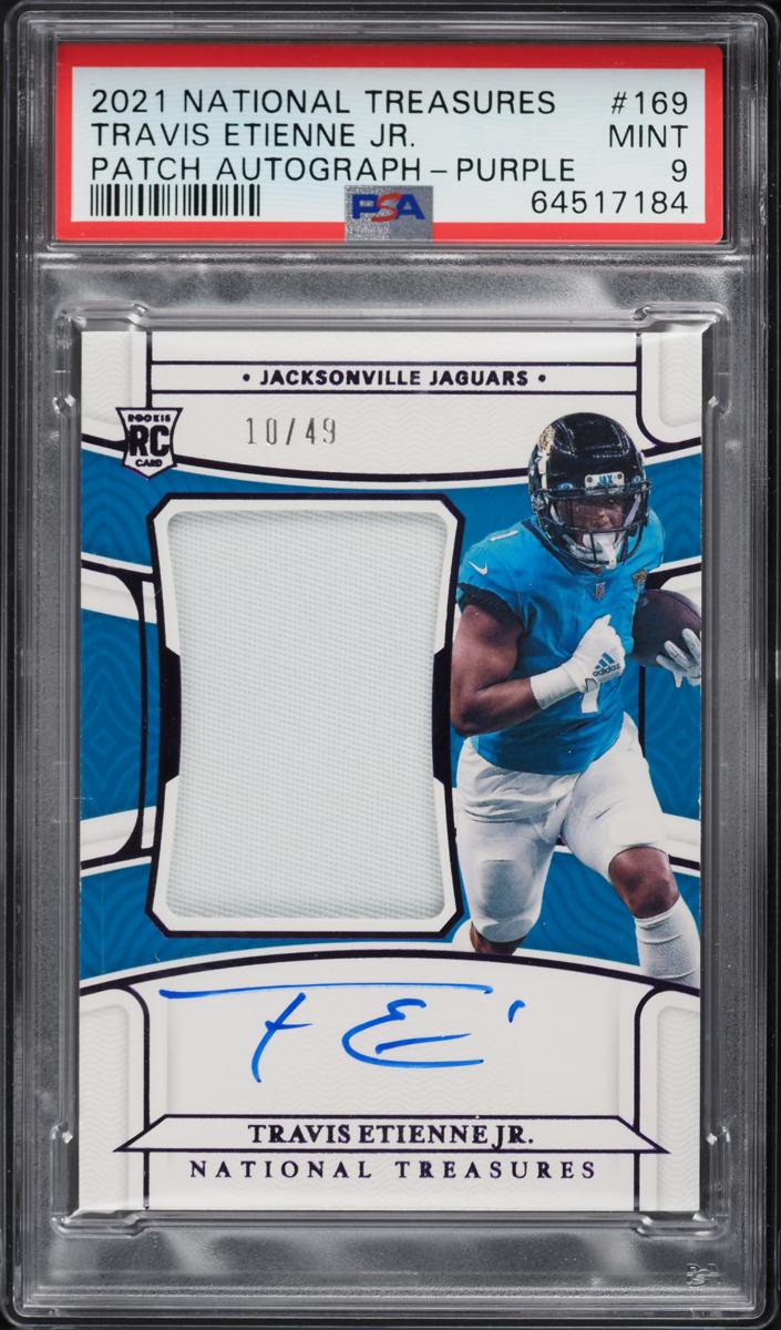 2021 Panini National Treasures Football Purple Travis Etienne Jr. #169 PSA 9