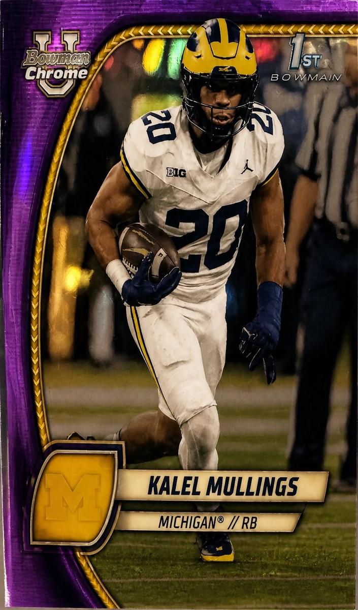 2024 Bowman Chrome University Football Purple Refractor Kalel Mullings #106