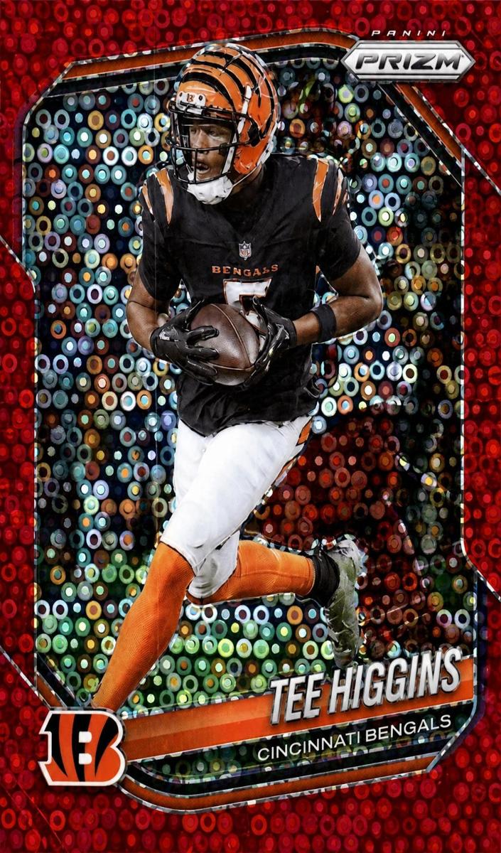 2025 Panini Prizm Football No Huddle Red Tee Higgins #13