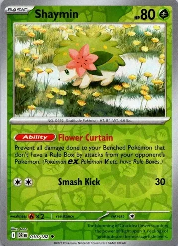 2025 Pokemon Scarlet & Violet Destined Rivals Reverse Holo Shaymin #10 PSA 10