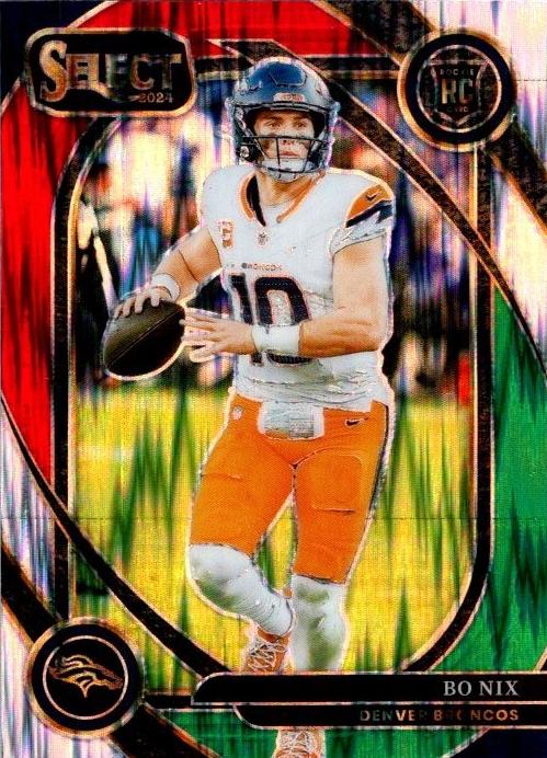 2024 Panini Select Football Green and Red Shock Bo Nix #221