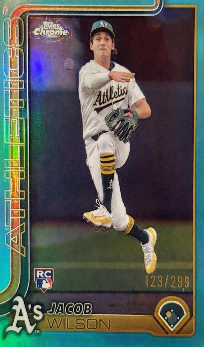 2025 Topps Chrome Baseball Aqua Refractor Jacob Wilson #96 PSA 9