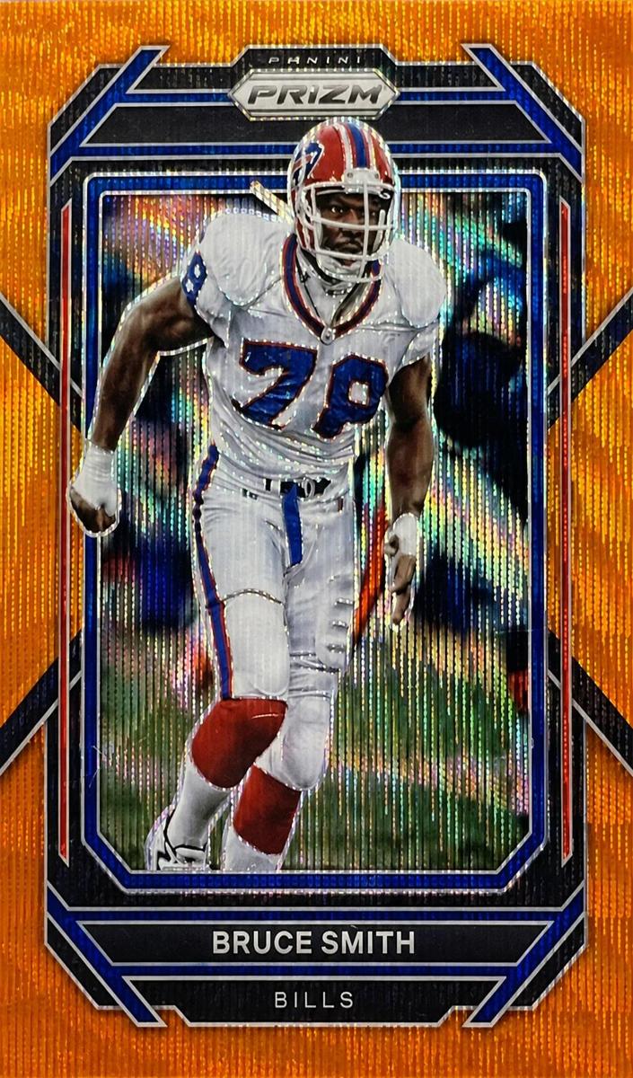 2022 Panini Prizm Football Orange Wave Bruce Smith #38