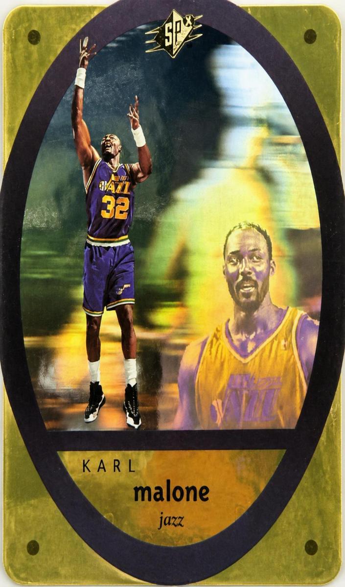 1996 SPx Basketball Gold Karl Malone #47 PSA 8