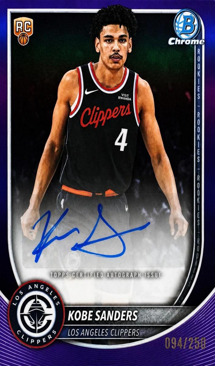 2025 Bowman Basketball Purple Refractor Kobe Sanders #BCA-KS
