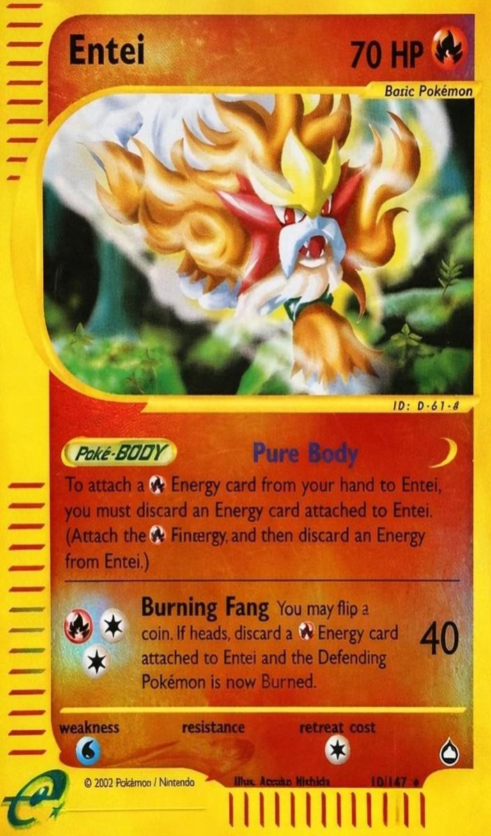 2003 Pokemon Aquapolis Reverse Foil Entei #10