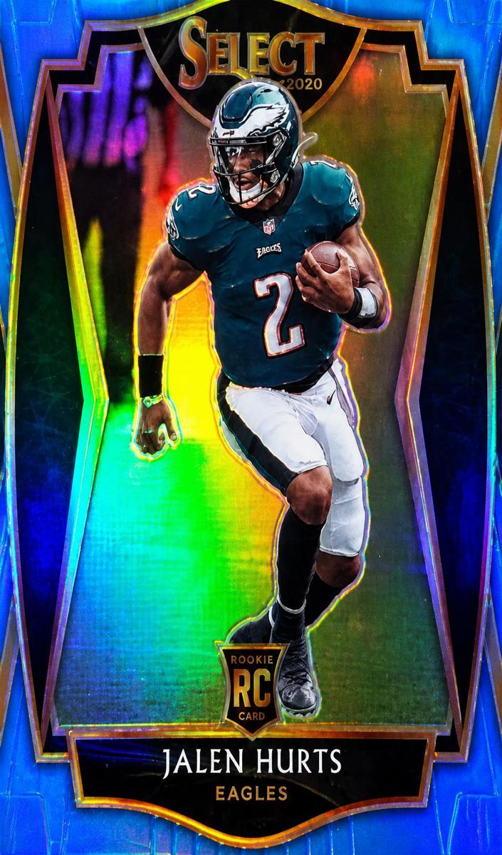 2020 Panini Select Football Light Blue Prizm Jalen Hurts #150 PSA 8.5
