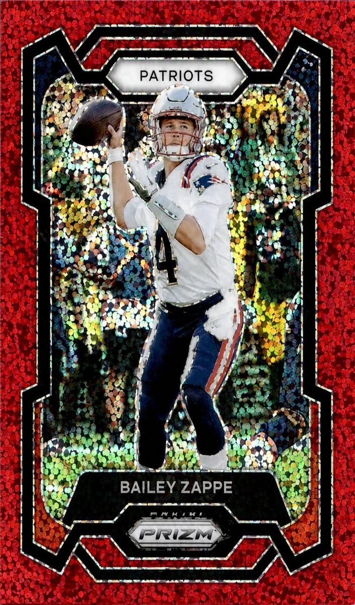 2023 Panini Prizm Football Red Sparkle Bailey Zappe #200