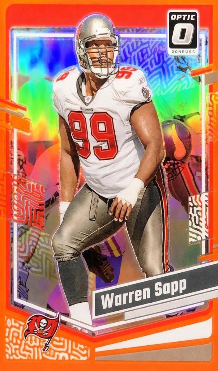 2023 Donruss Optic Football Orange Warren Sapp #187 PSA 9