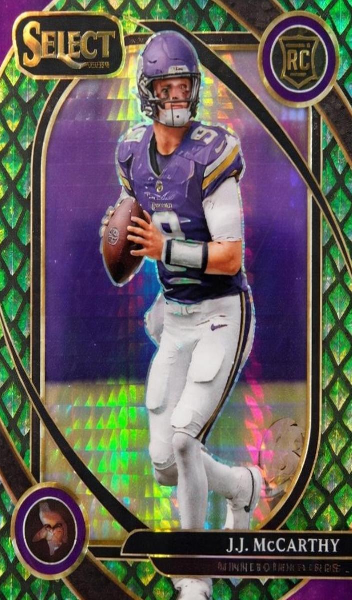 2024 Panini Select Football Dragon Scale J.J. McCarthy #246 PSA 8