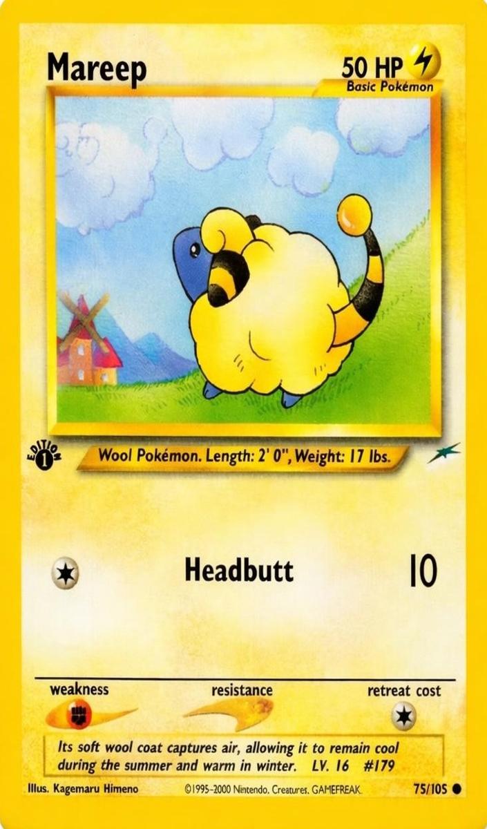 2002 Pokemon Neo Destiny 1st Edition Mareep #75 PSA 10