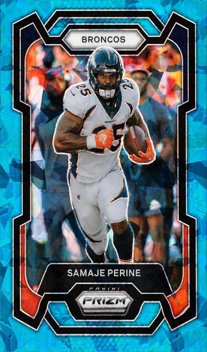2023 Panini Prizm Football Blue Ice Samaje Perine #88
