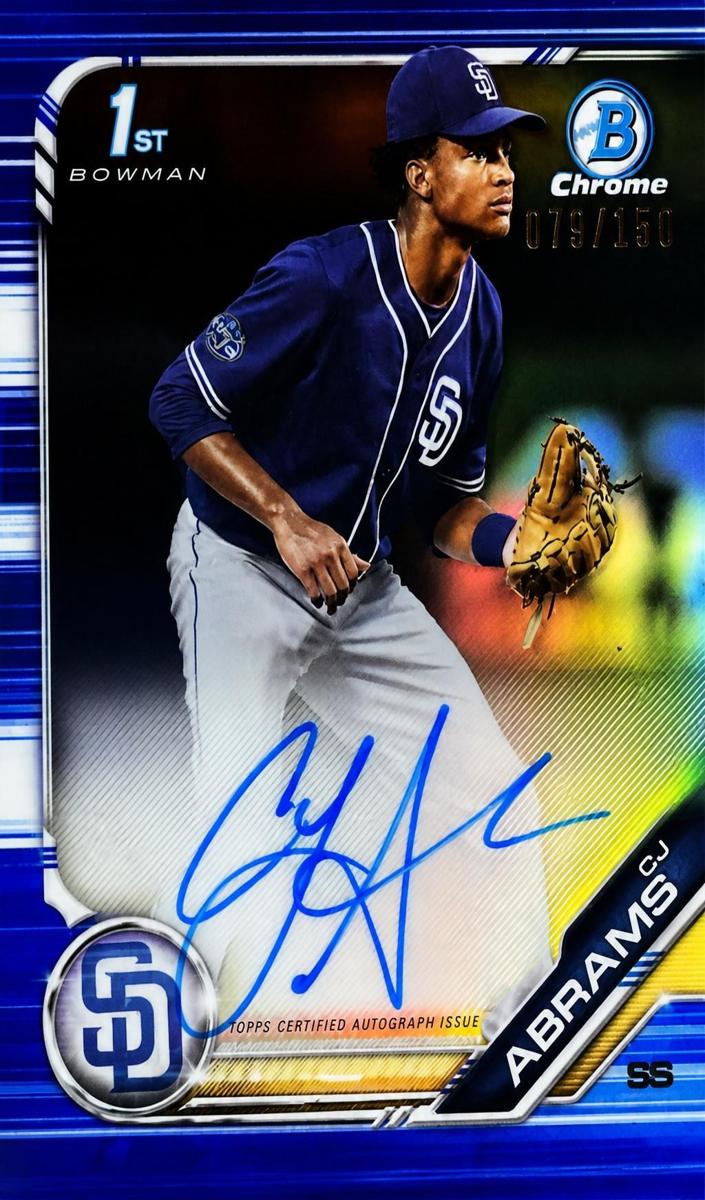 2019 Bowman Draft Chrome Baseball Blue CJ Abrams #CDA-CA PSA 9