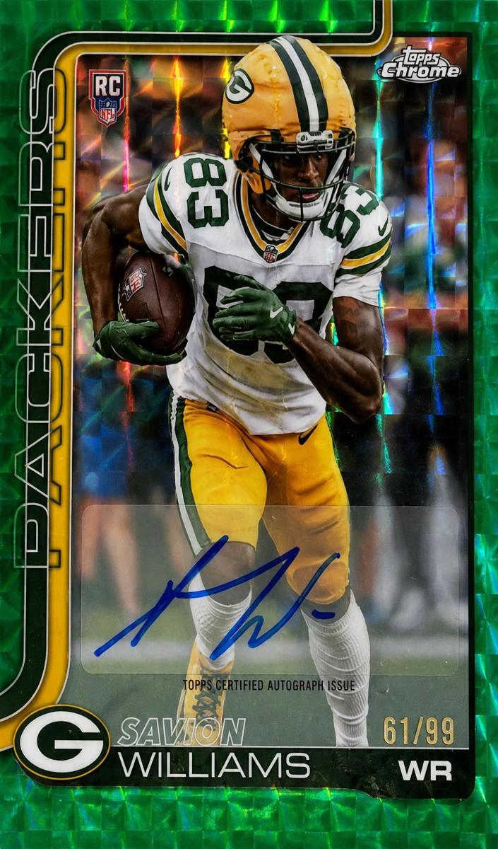 2025 Topps Chrome Football Green Geometric Refractor Savion Williams #RA-SW