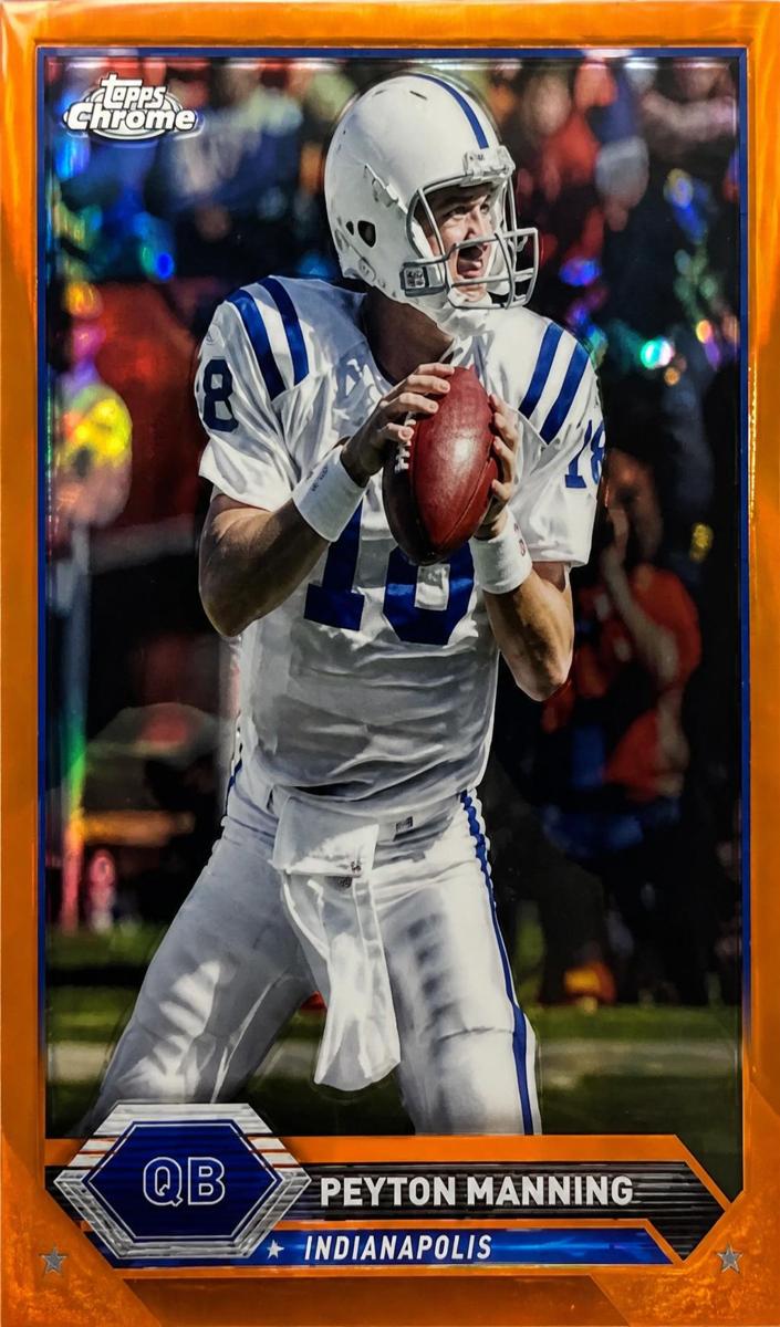 2023 Topps Composite Football Orange Refractor Peyton Manning #11 PSA 8.5