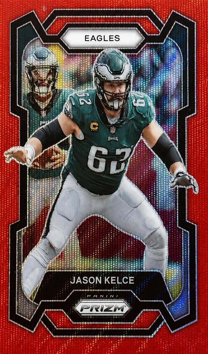 2023 Panini Prizm Football Red Wave Jason Kelce #245 PSA 10