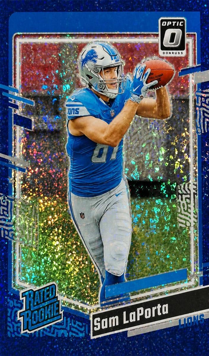 2023 Donruss Optic Football Blue Glitter Sam LaPorta #237 PSA 9
