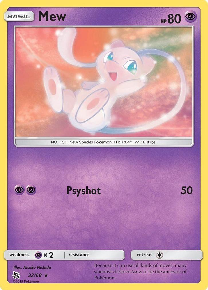 2019 Pokemon Sun & Moon Hidden Fates Reverse Holo Mew #32