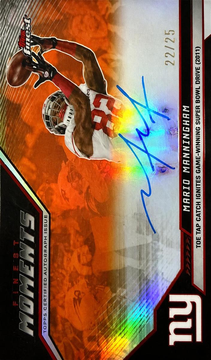 2025 Topps Finest Football Mario Manningham #FMA-MM PSA 8