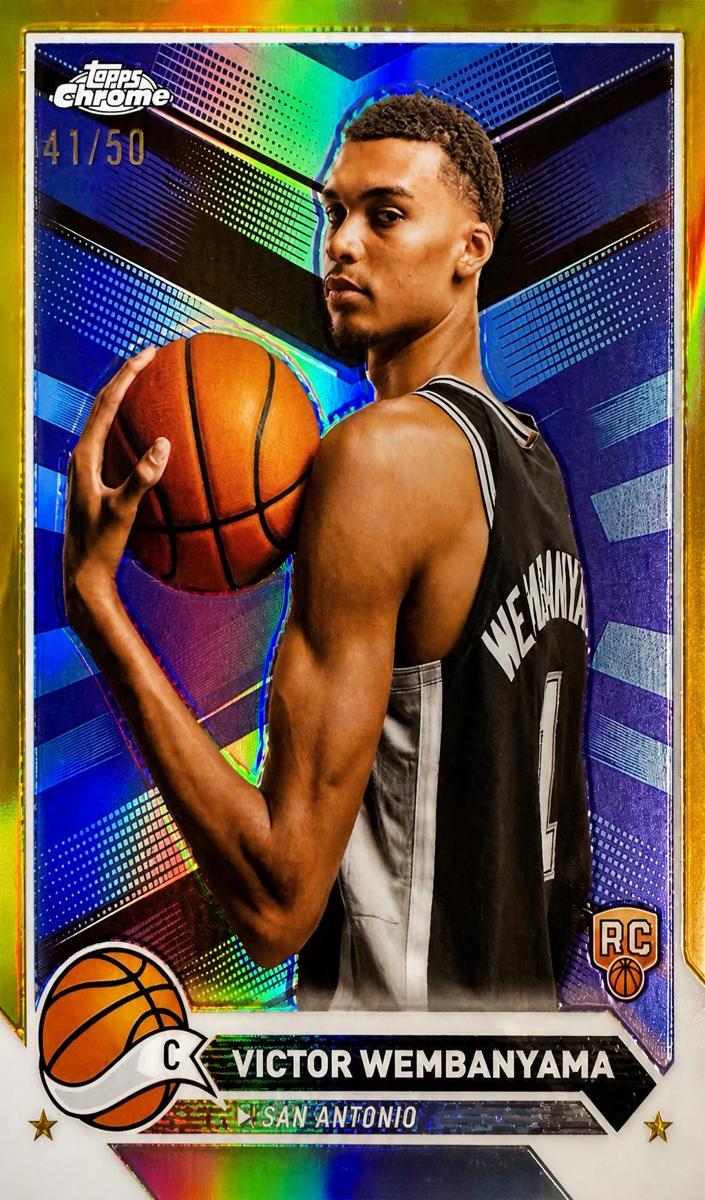 2023 Topps Chrome Basketball Gold Refractor Victor Wembanyama #1 PSA 7.5