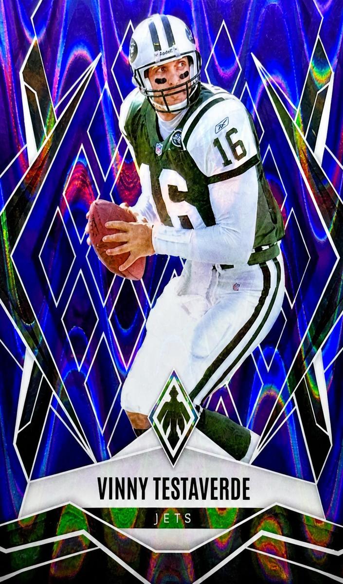 2025 Panini Phoenix Football Purple Seismic Vinny Testaverde #65
