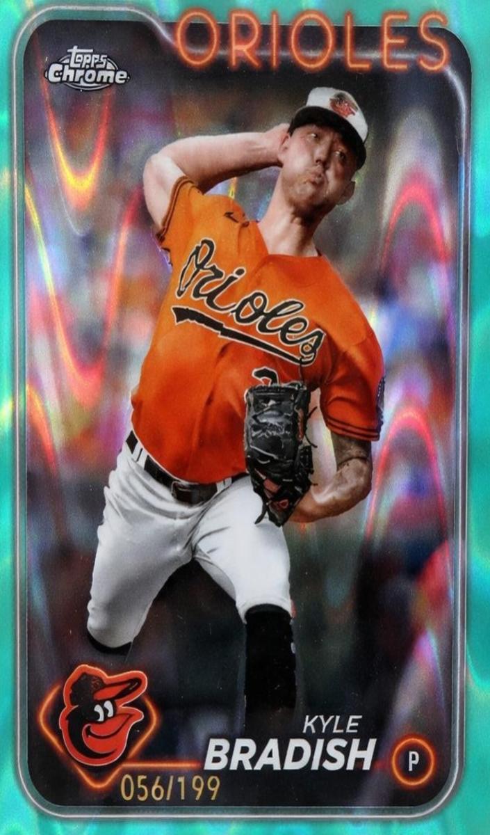2024 Topps Chrome Baseball Aqua Raywave Kyle Bradish #69