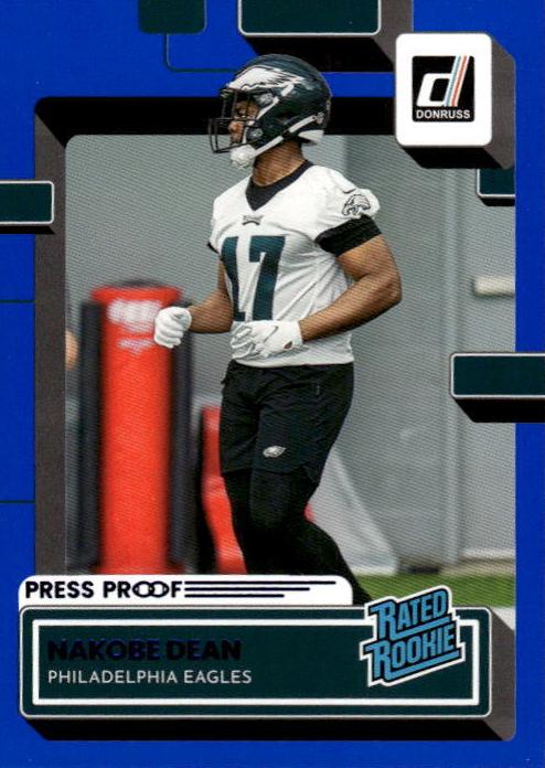 2022 Panini Donruss Football Press Proof Blue Nakobe Dean #387