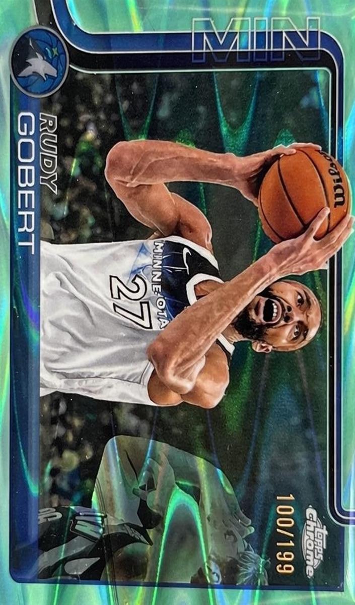 2025 Topps Chrome Basketball Aqua Refractor Rudy Gobert #165