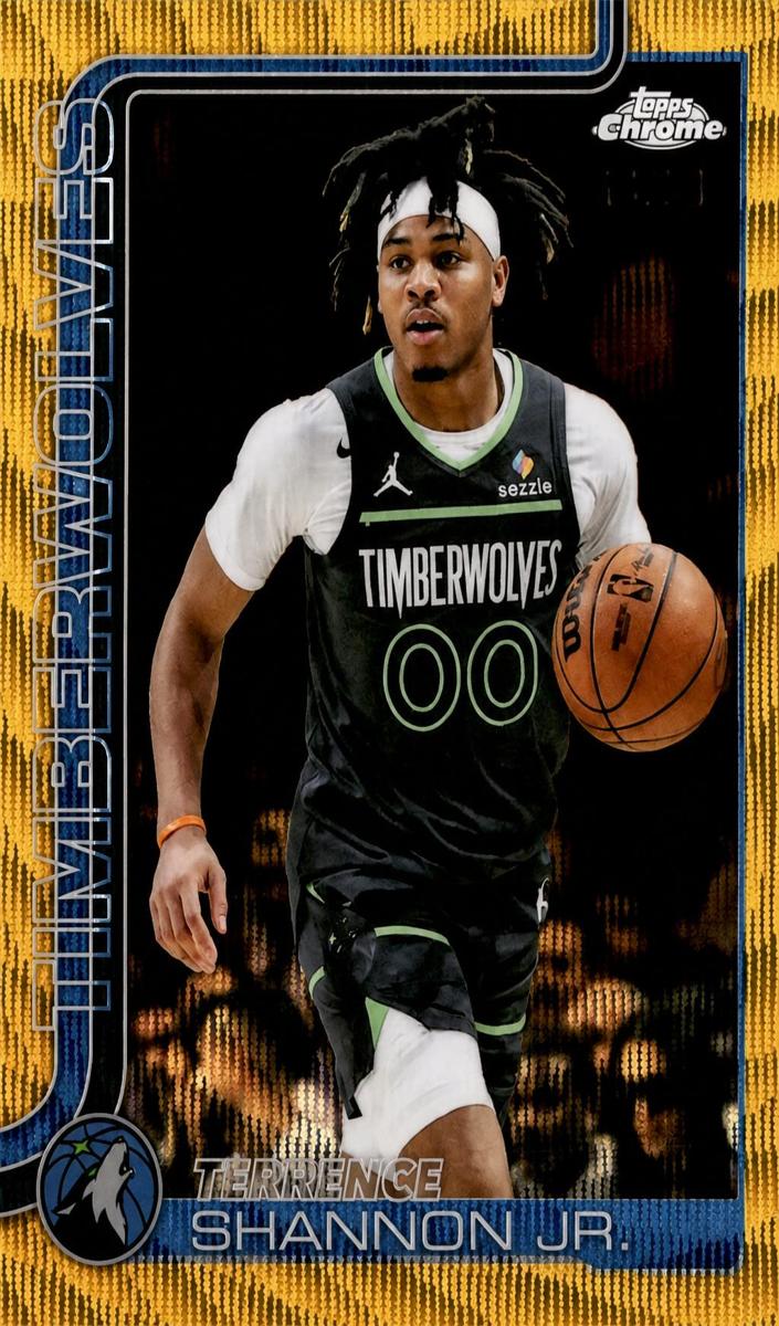 2025 Topps Chrome Basketball Gold Wave Refractor Terrence Shannon Jr. #198 PSA 9