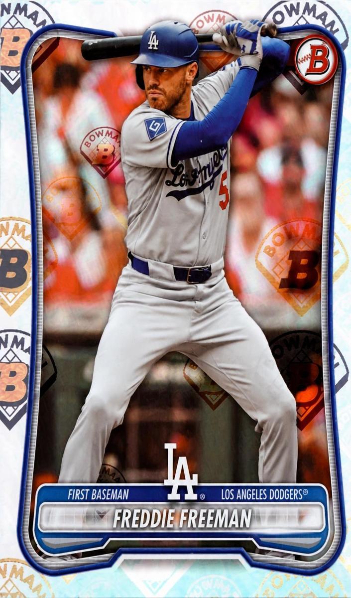 2025 Bowman Baseball Bowman Retro Logo Foil Pattern Freddie Freeman #5