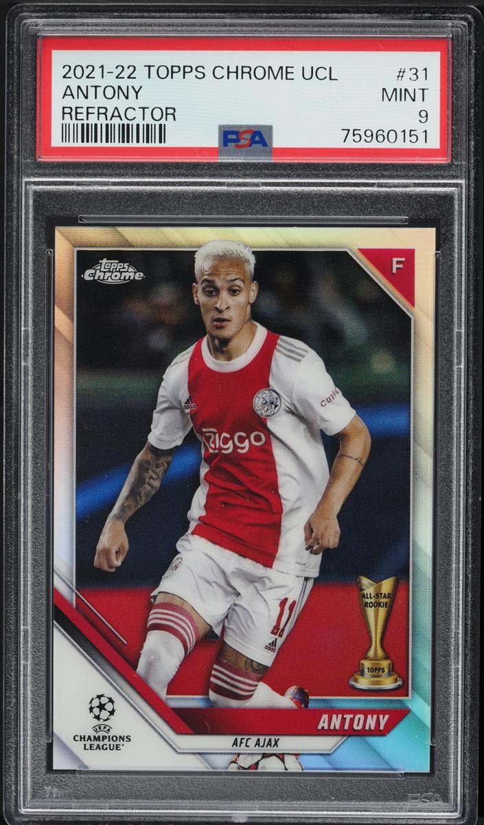 2021 Topps Chrome Champions UEFA League Soccer Refractor Antony #31 PSA 9