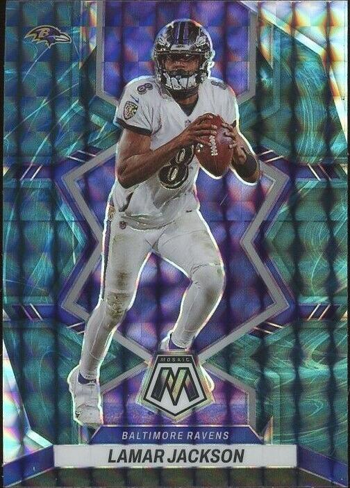 2022 Panini Mosaic Football Genesis Lamar Jackson #13 PSA 9