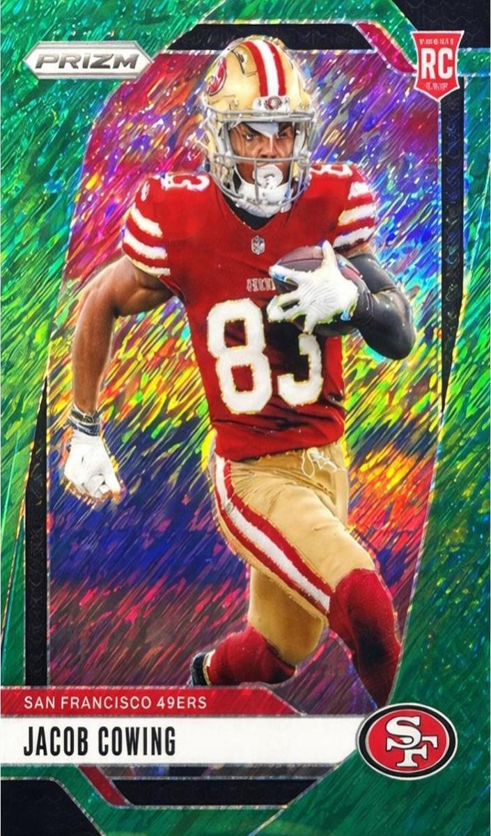 2024 Panini Prizm Football Green Shimmer Jacob Cowing #335
