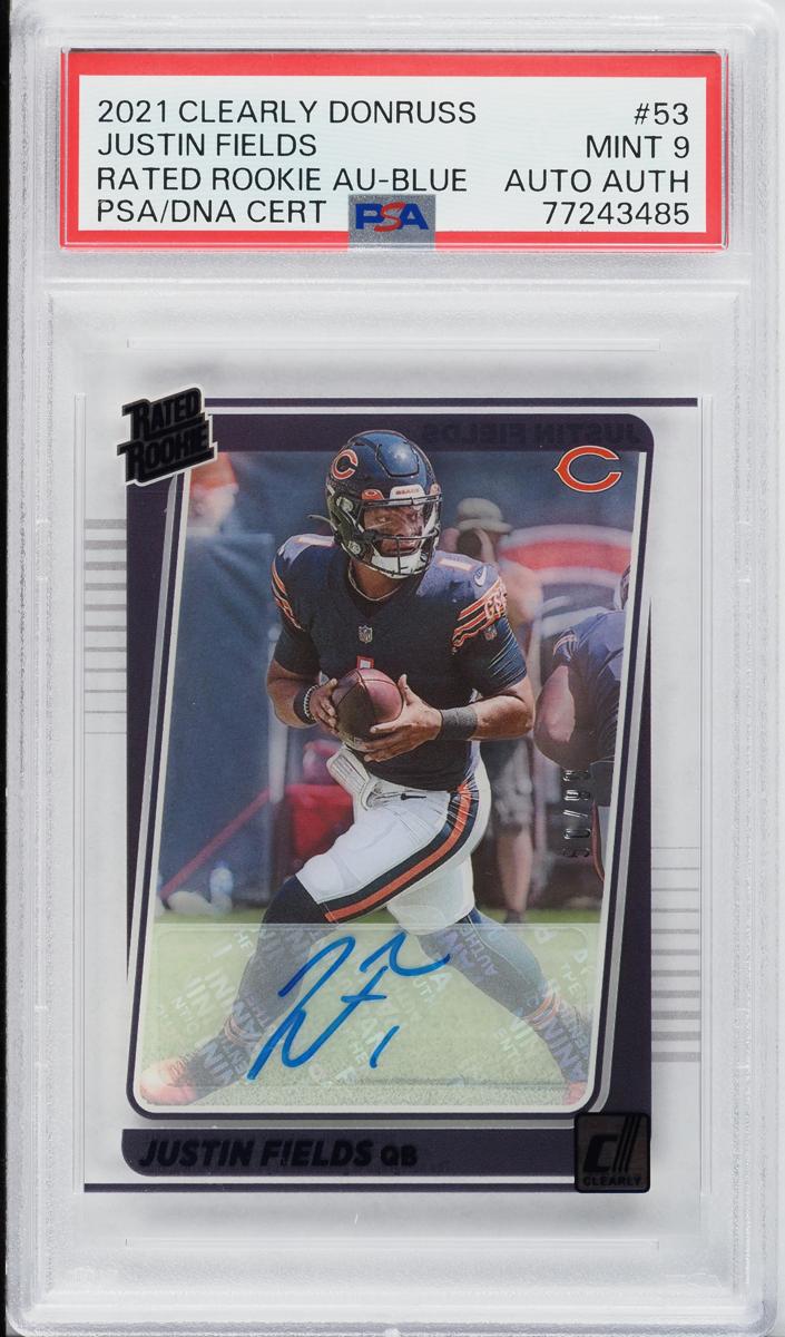 2021 Panini Clearly Donruss Football Blue Justin Fields #53 BGS 8.5