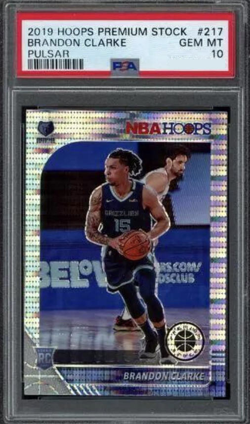 2019 Panini Hoops Premium Stock Basketball Pulsar Brandon Clarke #217 PSA 9