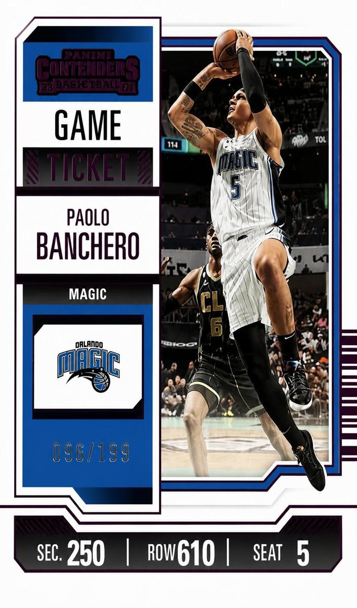 2023 Panini Contenders Basketball Pink Game Ticket Paolo Banchero #23 PSA 9
