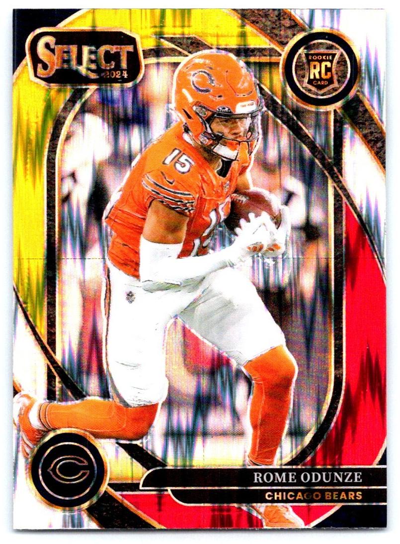2024 Panini Select Football Red and Yellow Shock Rome Odunze #236 PSA 10