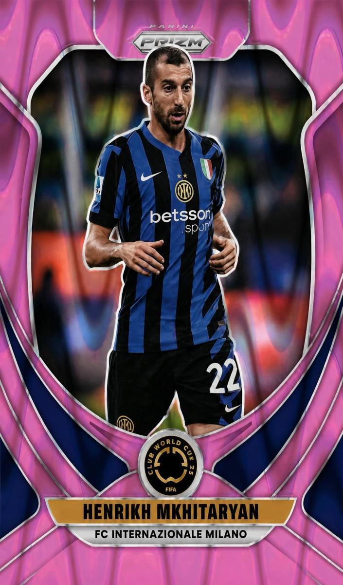 2025 Panini Prizm FIFA Club World Cup Soccer Pink Seismic Henrikh Mkhitaryan #90
