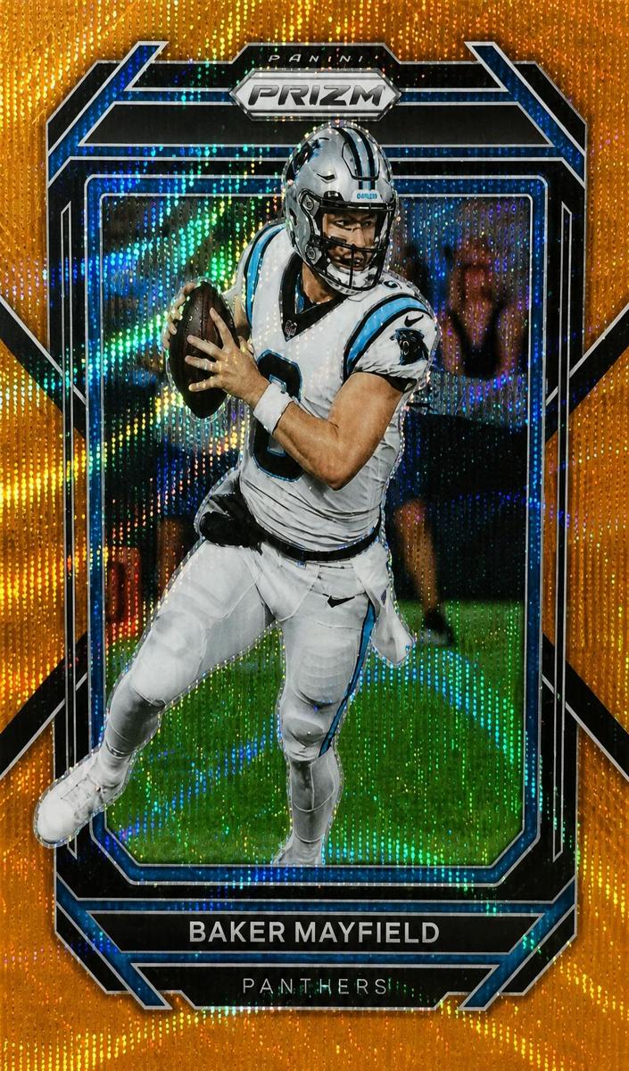 2022 Panini Prizm Football Orange Wave Baker Mayfield #39
