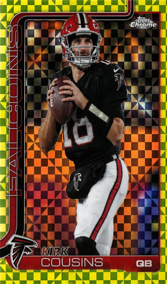 2025 Topps Chrome Football Lime Green X-Fractor Kirk Cousins #13