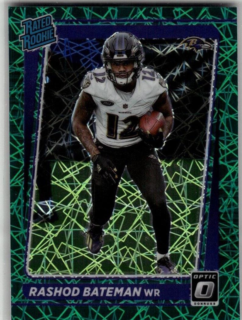 2021 Donruss Optic Football Green Velocity Rashod Bateman #210 PSA 8.5