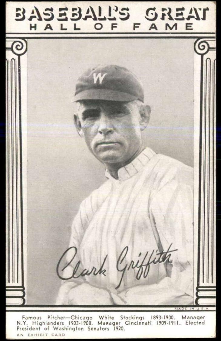 1948 Exhibits Baseball's Great Hall of Fame Baseballf Clark Griffith #NNO