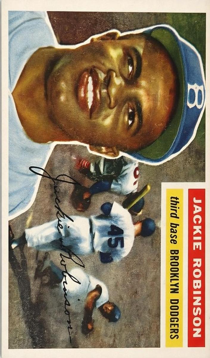 1956 Topps Baseball White Back Jackie Robinson #30 RAW Ungraded